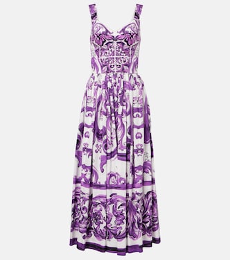 Majolica cotton corset maxi dress | Dolce&Gabbana