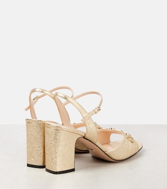 Sandalen Horsebit aus Metallic-Leder | Gucci