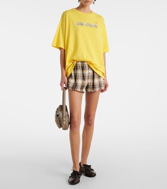 Camiseta en mezcla de jersey con logo | Acne Studios