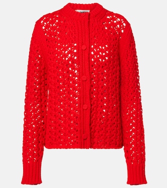 Open-knit wool cardigan | Jil Sander