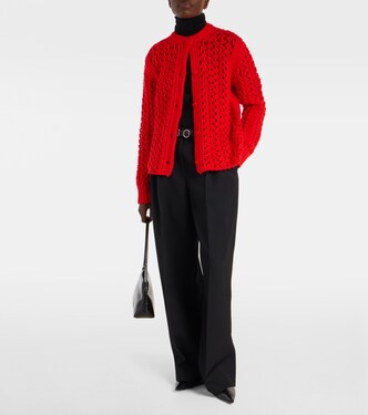Open-knit wool cardigan | Jil Sander