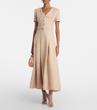 Belted bouclé maxi dress | Roland Mouret