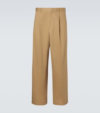 Pleated cotton gabardine wide-leg pants | Loewe