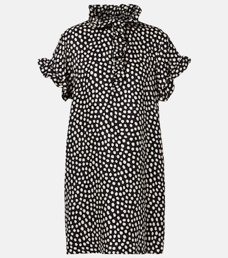 Polka-dot ruffled silk jacquard minidress | Chloé
