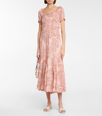 Vestido midi Soledad floral | Poupette St Barth