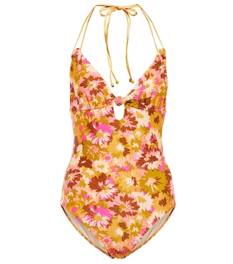 Bañador Violet floral de cuello halter | Zimmermann