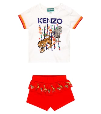 Baby - Set di T-shirt e shorts in cotone con stampa | Kenzo Kids