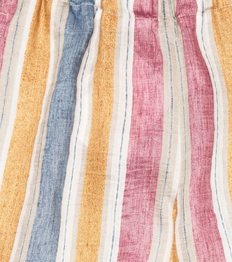 Pantalon ample rayé en lin mélangé | Il Gufo
