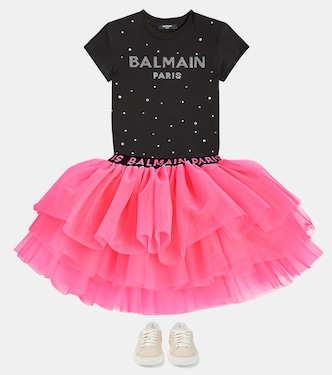 Verziertes T-Shirt aus Baumwoll-Jersey | Balmain Kids