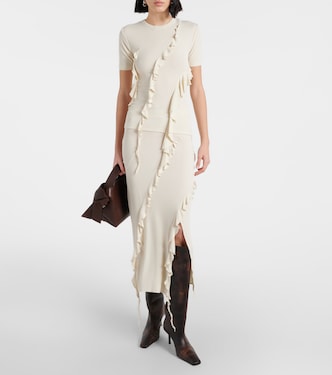 Asymmetric ruffled midi skirt | Acne Studios