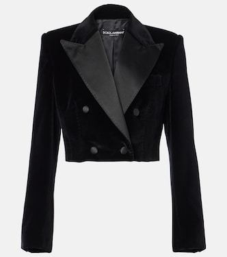 Blazer da smoking cropped in velluto   | Dolce&Gabbana