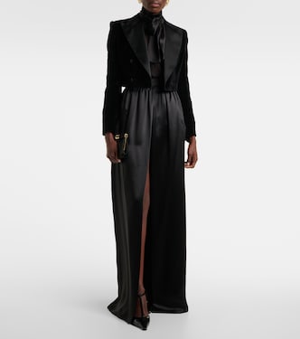 Cropped-Smokingjacke aus Samt | Dolce&Gabbana