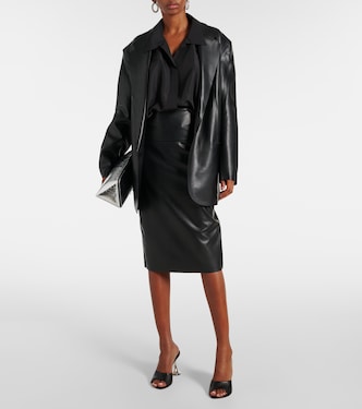 Faux leather pencil skirt | Norma Kamali