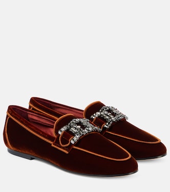 Kate embellished velvet loafers | Tod's
