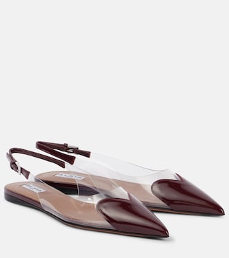 Le Cœur patent leather and PU slingback flats | Alaïa