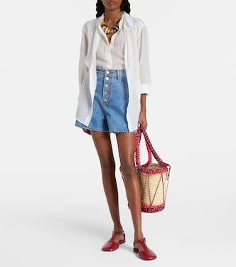 Stephi high-rise denim shorts | Alémais