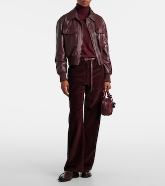 Pantalones rectos de pana con cuentas Monili | Brunello Cucinelli