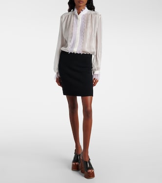 Ribbed-knit wool and cashmere miniskirt | Chloé
