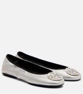 Ballerinas Minnie Travel aus Metallic-Leder | Tory Burch