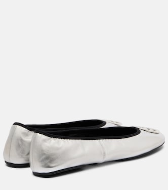Ballerinas Minnie Travel aus Metallic-Leder | Tory Burch