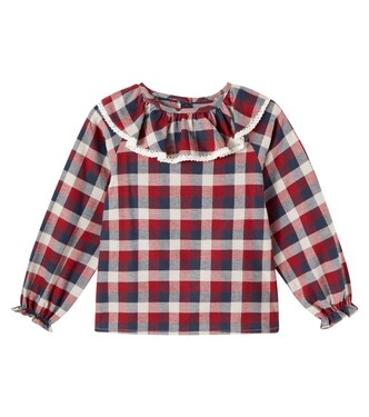 Elin checked cotton blouse | Wheat