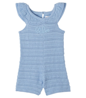 Baby crochet cotton playsuit | Chloé Kids