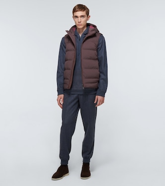 Chaleco con capucha de plumas | Loro Piana