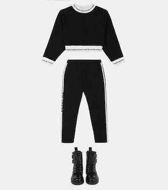 Cropped-Pullover aus Baumwolle | Balmain Kids