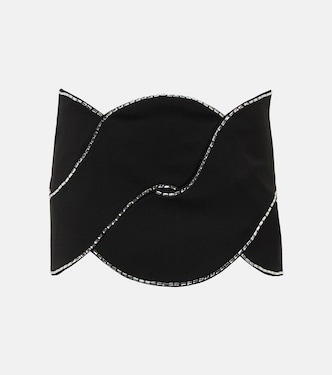 Latticed embellished wool miniskirt | Area