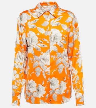 Blusa Lillia de satén floral | Erdem