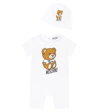 Baby - Tutina e cappello in jersey di cotone | Moschino Kids