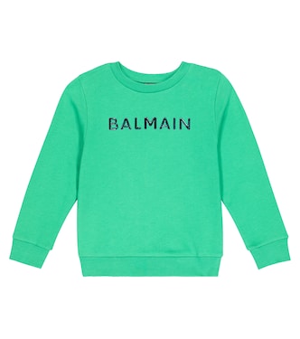 Sudadera en jersey de algodón con logo | Balmain Kids
