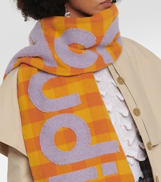 Logo checked wool-blend scarf | Acne Studios