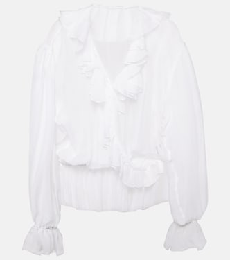 Blusa in chiffon di seta con volant | Dolce&Gabbana
