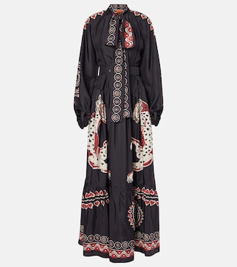 Bedrucktes Maxikleid Athena aus Seide | La DoubleJ