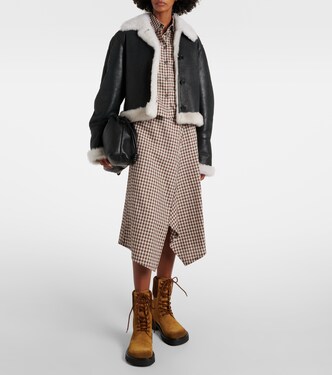 Giacca in pelle con shearling | Loewe