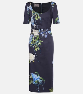 Floral poplin midi dress | Monique Lhuillier