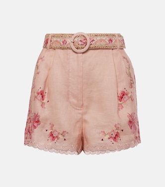 Shorts in lino con stampa floreale | Camilla