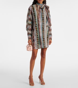 Zigzag draped lamé minidress | Missoni