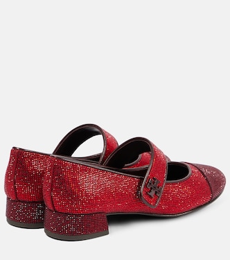 Mary-Jane-Pumps aus Leder mit Kristallen | Tory Burch