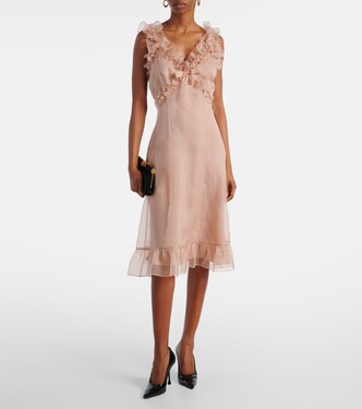Abito corto in organza di seta | Alessandra Rich