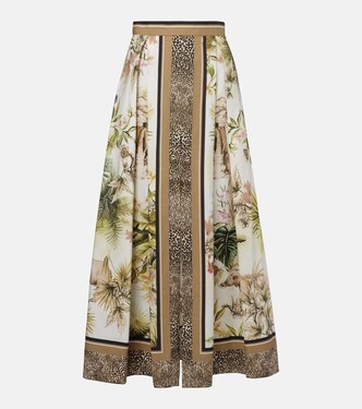 Jupe longue imprimée en coton | Elie Saab