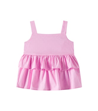 Polka-dot ruffled cotton dress | Monnalisa