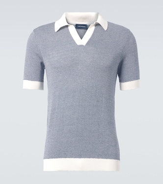 Cotton and linen polo shirt | Thom Sweeney