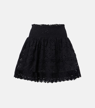 Minifalda Galia de algodón con bordado inglés | Poupette St Barth