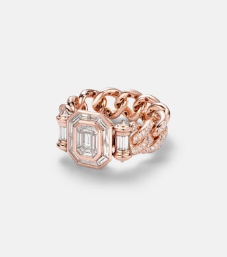 Halo Link 18kt rose gold ring with diamonds | Shay Jewelry
