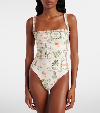 Limón printed ruffled swimsuit | Agua by Agua Bendita
