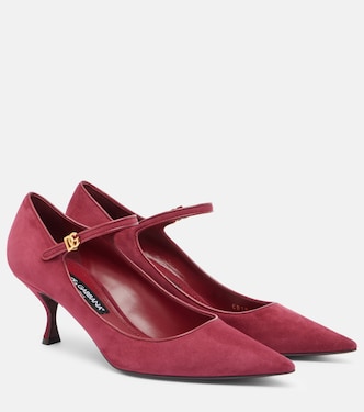 DG leather-trimmed suede Mary Jane pumps | Dolce&Gabbana