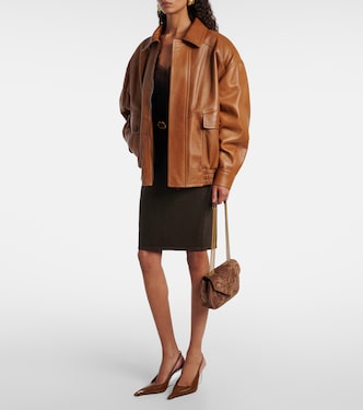 Oversized leather jacket | Saint Laurent