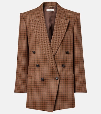 Checked double-breasted wool-blend blazer | Chloé